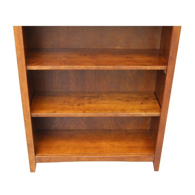 Espresso Adjustable Solid Wood Shaker Bookshelf