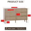 8 Drawer Dresser, Natural Rattan Dresser for Bedroom with 5 Strong Legs, Farmhouse Wood Chest of Drawer with Golden Handles - 2 of 4