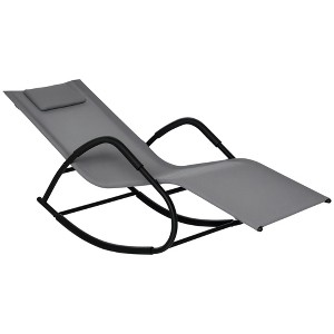 Aghana Digitals Light Brown Zero-Gravity Outdoor Rocking Chair with Sling Fabric, Removable Pillow - 1 of 4