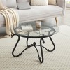 Hotraffy 2 Piece Tempered Glass Surface Coffee Table Set - 2 of 4