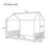 GDFStudio Avery Full Size Metal Floor Bed Frame with House Shape and Guardrails - 3 of 4