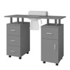 Manicure Table Nail Desk for Nail Tech, Nail Table Station with Dust Collector, Beauty Salon Workstation with Locking Castors & Wrist Cushion - 3 of 4