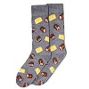 Memoi Men's Sweet Treats Bamboo Blend Novelty Crew Sock Med Gray Heather 10-13 - 2 of 3