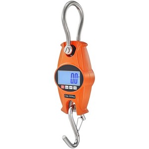 VEVOR Digital Crane Scale, 660 lbs/300 kg, Industrial Heavy Duty Hanging Scale with Cast Aluminum Case & LCD Screen, Handheld Mini Crane, Orange - 1 of 4