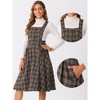 INSPIRE CHIC Women's Plaid Square Neck Belted Sleeveless A-Line Pinafore Dress - 2 of 4