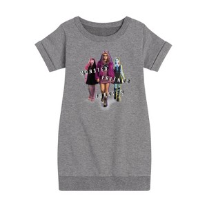 Girls' - Monster High - Monster Friends Forever Graphic Short Sleeve Fleece Dress - 1 of 4
