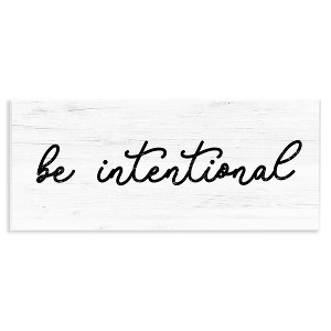 Stupell Industries Be Intentional Inspirational Phrase Wall Plaque Art, 17" x 7" - 1 of 4