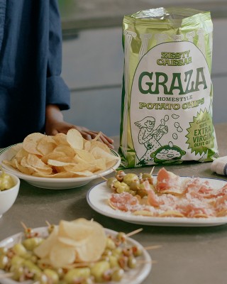 Graza Extra Virgin Olive Oil Zesty Caesar Potato Chips Bag - 5.5oz