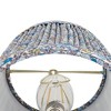 Springcrest 4" Top x 6" Bottom x 5 1/2" High x 5 1/2" Slant Print Lamp Shade Replacement Set of 4 Small Blue Empire Modern Shirred Pleated Clip On - 3 of 4