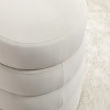 GlasFlength Ottomans and Benches Velvet Storage Ottoman with Wooden Shelving Simple Fashion Design for Living Room and Bedroom, White, 23"*23"*17" - 4 of 4