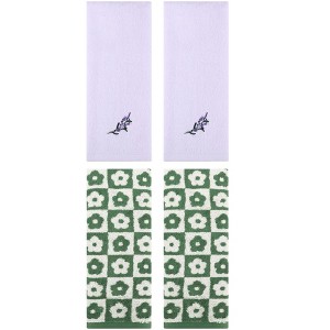 REGALWOVEN 4 Pcs Cotton Soft Absorbent Decorative Bathroom Hand Towel - 1 of 4