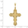 Black Bow Jewelry 14k Yellow Gold Fleur de Lis Bordered Cross Pendant, 24 x 46mm - 4 of 4
