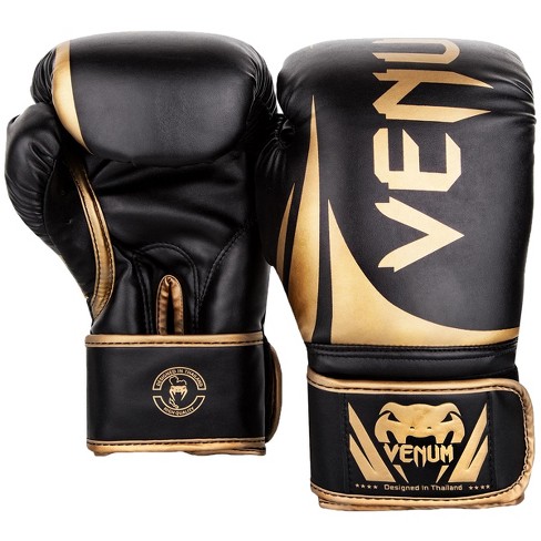 Venum Challenger 2.0 Hook and Loop Boxing Gloves - 16 oz. - Black/Gold
