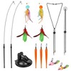 iMountek "2 Cat Wand Toys with Suction Cup & Double Head, 9Pcs Teaser Replacements with Bell for Interactive Fun"Black - 2 of 4