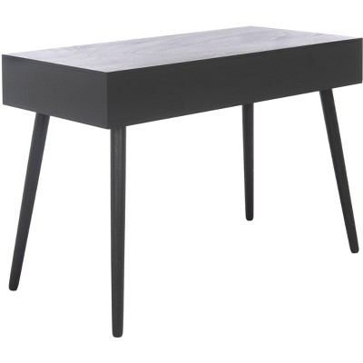 Mid-Century Charm Black Writing Desk with Splayed Legs and Drawer