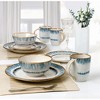 Lorren Home Trends 16 Piece Stoneware Set-Blue Swirl - 2 of 4