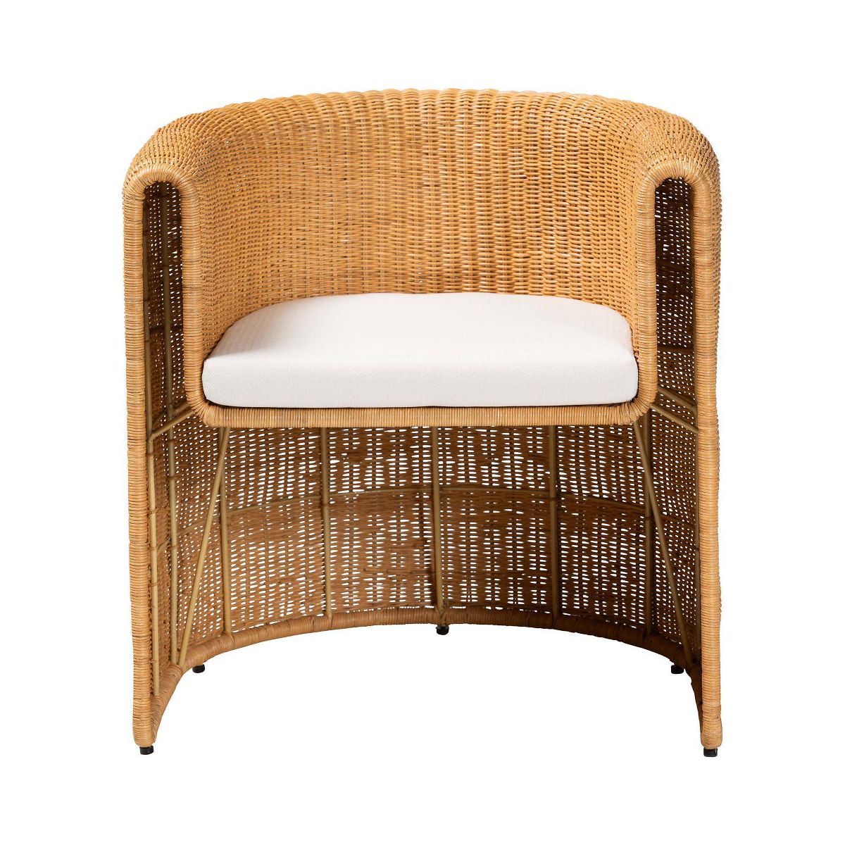bali & pari Carina Natural Rattan Barrel Dining Chair Light Honey - thumbnail 2