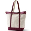 Lands' End Zip Top Long Handle Canvas Tote Bag - 3 of 4