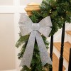 Northlight Tinsel 4-Loop Bow Christmas Decoration - 16" - Silver - 3 of 4