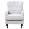 TOAOTBNBO Wooden Accent Chair with High Back, Breathable Fabric Armchair with Soft Padded Seat Mid-Century Single Sofa Chair for Office - 2 of 4