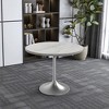 LeisureMod Verve 36" Round Dining Table - Modern Resin Top with Brushed Chrome Pedestal Base Accent Table for Contemporary Dining and Kitchen Room - 2 of 4