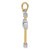 Black Bow Jewelry 14k Yellow and White Gold Two Tone Rope Cross Pendant - 2 of 4