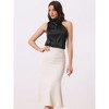 Allegra K Women's Satin Halter Neck Elegant Sleeveless Silky Summer Top - 2 of 4