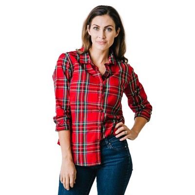 Red plaid sale ladies shirt