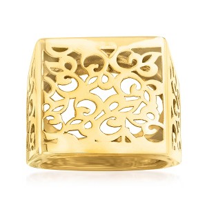 Ross-Simons Italian 14kt Yellow Gold Filigree Square-Top Ring Size 5 - 1 of 4