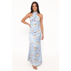 Petal and Pup Women's Mila Halterneck Maxi Dress - Cornflower Blue Floral  XXL : Target