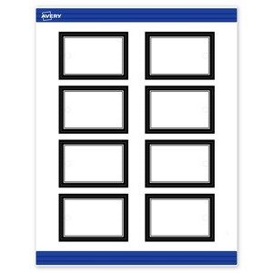 Avery Printable Rectangle Tags, Double Black Border, 2" x 3", Matte White Rectangle Tags, Laser/Inkjet, 80ct, Great for Product Tags - 1 of 4