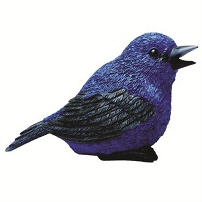 Michael Carr Designs Critter Chirper Collection Polyresin Realistic Indigo Bunting Outdoor Singing Figurine Statue for Lawn & Garden Decoration