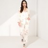 Anna-Kaci Lounge Women's Floral Butterfly Print Long Sleeve Pajama Set with Button-Up Top Chest Pocket and Relaxed Fit Pants - 2 of 4