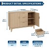 Modern Fluted Sideboard Buffet Cabinet with Storage, Farmhouse Kitchen Storage Cabinet with 2 Doors & 3 Drawer, for Dining Room Living Room - 2 of 4