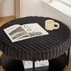 Syemin Ottomans and Benches Upholstered Ottoman Coffee Table Foot Rest, Footstool with Wooden Shelf, Faux Fur Footstool, Brown, 30.9"*30.9"*17.7" - 4 of 4