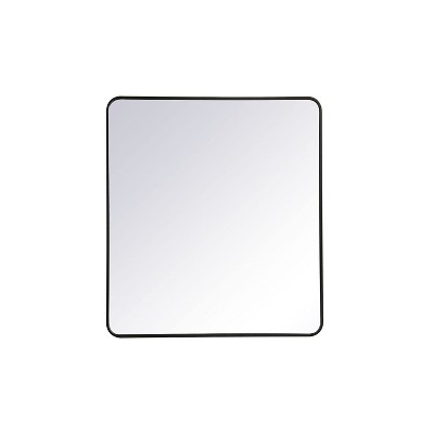 Elegant Lighting Soft corner metal rectangular mirror 36x40 inch in Black