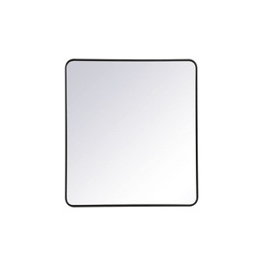Elegant Lighting Soft corner metal rectangular mirror 36x40 inch in Black - 1 of 4