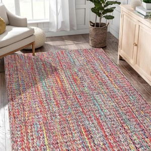 Modern Washable Area Rug, Non Slip Stain Rsistant Braided Print Carpet, Throw Mat for Bedroom Living Room Dining Room Home Decor - 1 of 4