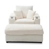 Grungis Corduroy Oversized Accent Chair with Ottoman,Sofa Chair with Large Seat,Modern Chair and Ottoman Sets for Bedroom,Reading Room - 4 of 4