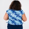 Calypsa Women's Plus Size Cap Sleeve UPF 50+ Sadie Swim Top - 2 of 4