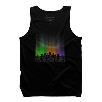 Men's Design By Humans Urban Northern Lights By Maryedenoa Tank Top