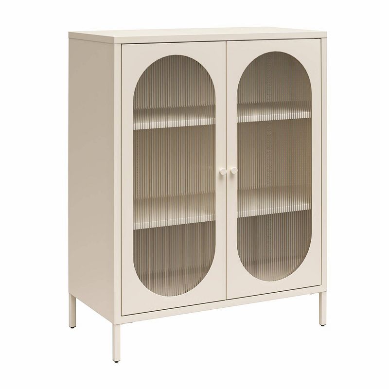 Luna Short 2 Door Accent Cabinet with Fluted Glass - Mr. Kate, 5 of 10