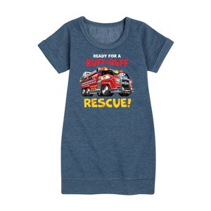 - Paw Patrol - Marshall Ruff Ruff Rescue Graphic Short Sleeve Fleece Dress - 1 of 4