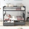 Streamdale Full over Full Bunk Bed with Drawers, Convertible Beds, Gray - 2 of 4