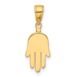 Black Bow Jewelry 14k Yellow Gold Small Solid Hamsa Pendant - 1 of 4