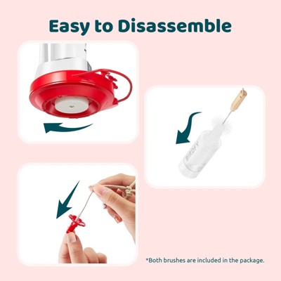 Birdfy White and Red Smart Hummingbird Feeder with Dual Cameras