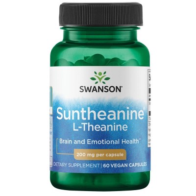 Swanson L-Theanine - Double Strength 200 mg 60 Veggie Capsules.