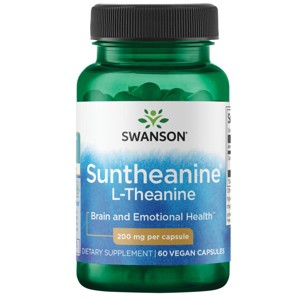 Swanson L-Theanine - Double Strength 200 mg 60 Veggie Capsules. - 1 of 2