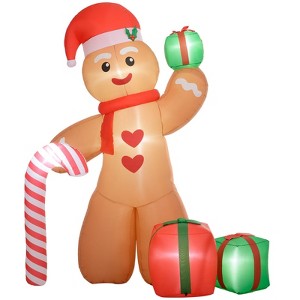 SEVOBAL Inflatable Holiday Decorations 8ft Christmas Gingerbread Man, Front Yard Holiday Decoration for Home, Garden, Brown, 10.2"*5.1"*12.6" - 1 of 4