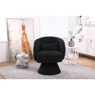 Swivel Accent Chair Armchair, Round Barrel Chair in Fabric for Living Room Bedroom